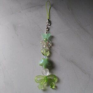 Fairycore Butterfly Star Charm Strap | Mint Green Beaded Phone & Bag Accessory